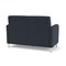Lesro Siena Lounge Reception 2 Seat Tandem Seating No Center Arm, Brushed Steel, RS Night Sky Upholstery SN2101 - alternate 3